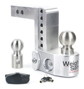 Weigh Safe Drop Hitch - 6" Drop for 2" Receiver - Aluminium Finish