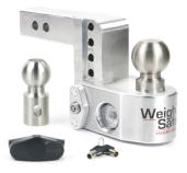 Weigh Safe Drop Hitch - 4" Drop for 2" Receiver - Aluminium Finish